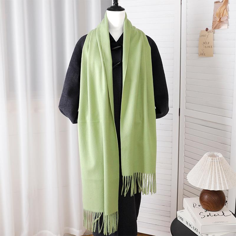 New Designer Luxury Women Warm Scarf Winter Cashmere Shawls Thick Solid Neckerchief Hijab Wraps Tassls Pashmina Foulard