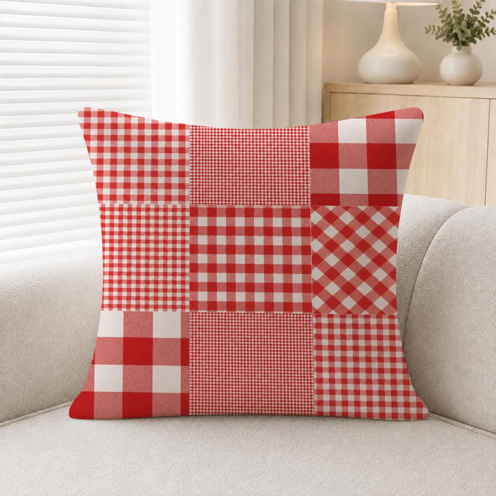 Pattern Gingham Pattern Cushion Cover Soft Plush Cushion Covers Fluffy Throw Pillow Cases For Sofa Bedroom Home Decor