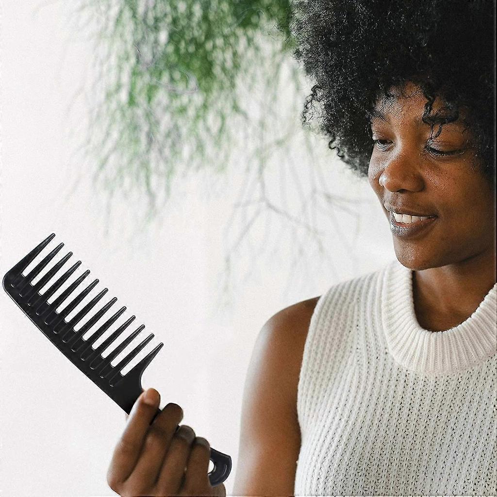 Wide Tooth Comb For Curly Hair(black) 9.65*2.36 Inches