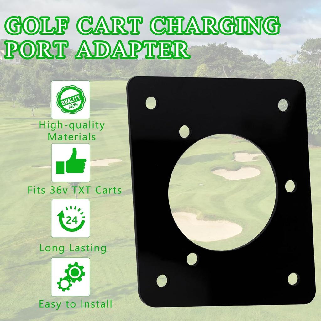 Golf Cart Charging Port Adapter Compatible with Noco GCP1 110v AC 36v EZGO TXT Carts Charging Plug Part Type for Lithium Battery Conversion and