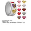 500 Pcs Heart Shaped Stickers 1" Self Adhesive Stickers Roll Love Heart Pattern Decals for Valentine's Day Wedding Card