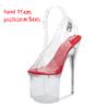 19cmHigh Heels Women's Sandals Anti-Skid Sexy Pole Dance Shoes Thin Heel Transparent Platform Female Party Sandals