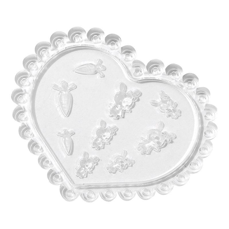 3D Heart Bunny Nail Art Silicone Mold - Japanese Design