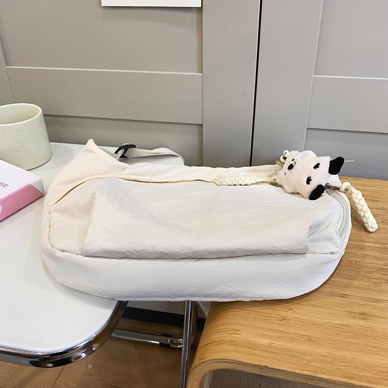 Нейлоновая сумка женская однотонная сумка через плечо большая вместительная сумка через — фото 12