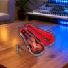 Wooden Miniature Violin Model Display Ornament Birthday Gift Dollhouse Accessories for Fireplace