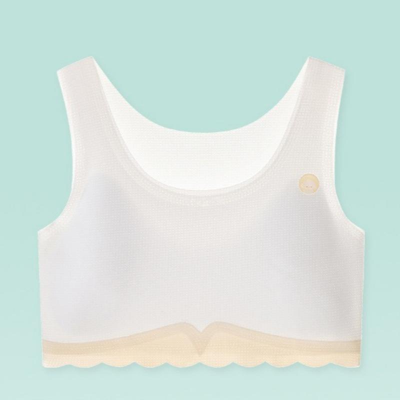 Sweet Soft Comfortable Racerback Training Vest for Growing School Girls Thin Lightweight Breathable Daily Developmental Undergarment