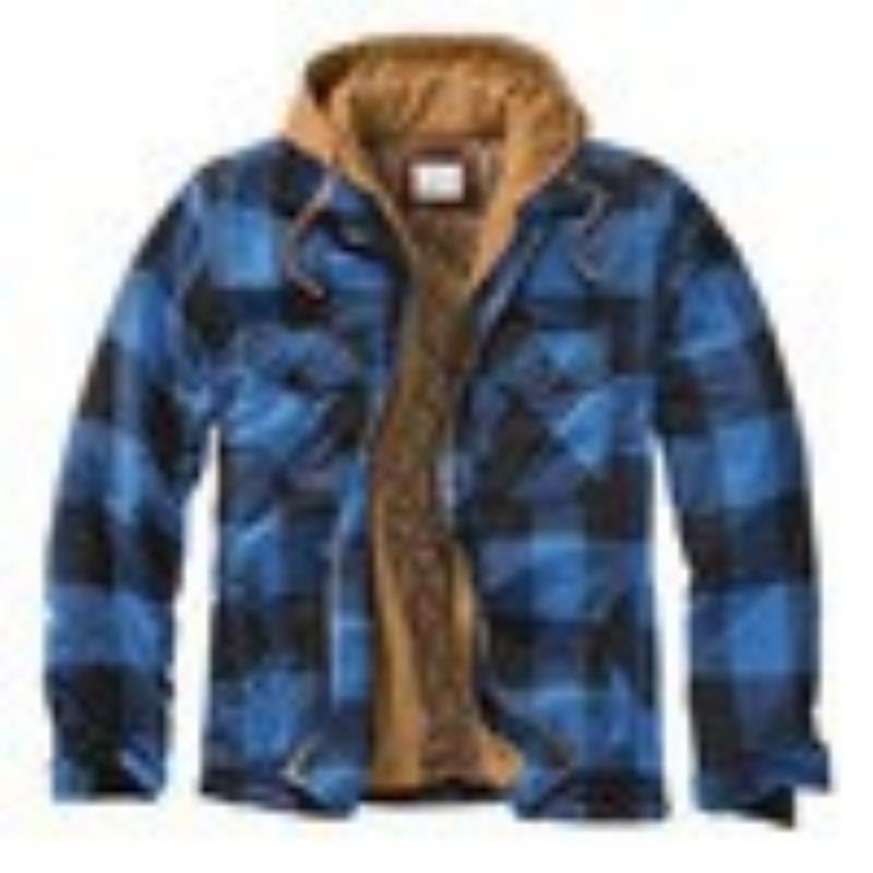 Men's Clothing European and American Autumn and Winter Thickened Cotton-padded Plaid Long-sleeved Loose Hooded Jacket