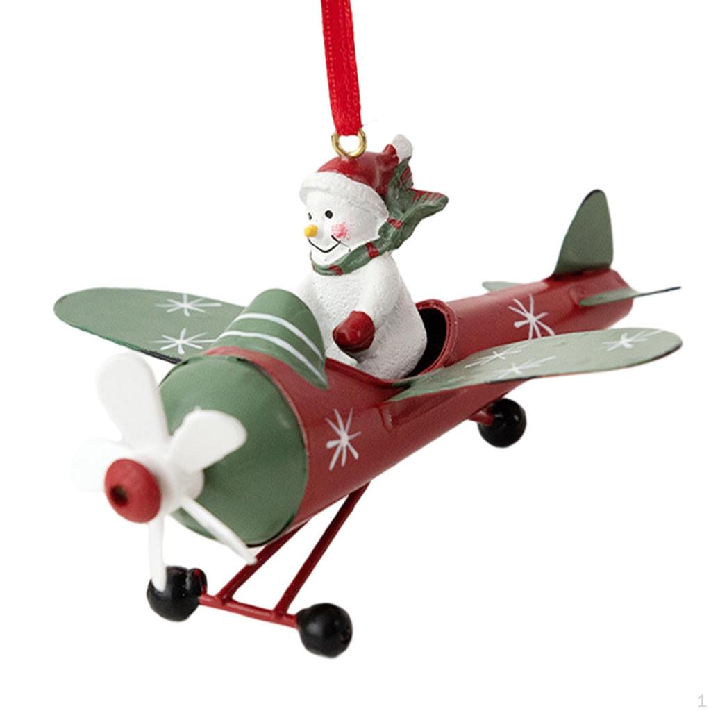 Christmas Tree Hanging Airplane Statue Small Doll Holiday Gifts Party Decorative Sculpture