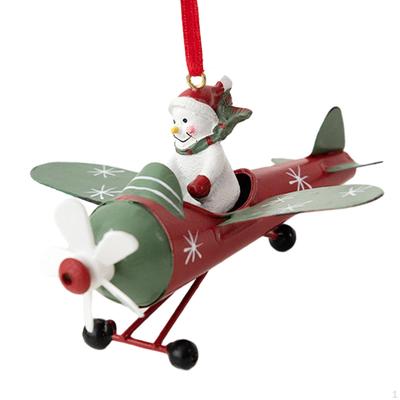 Christmas Tree Hanging Airplane Statue Small Doll Holiday Gifts Party Decorative Sculpture