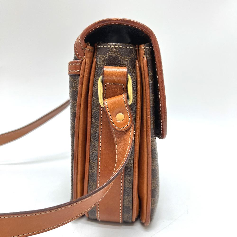 CELINE Macadam Crossbody Shoulder Bag PVC/Leather Brown/GoldHardware