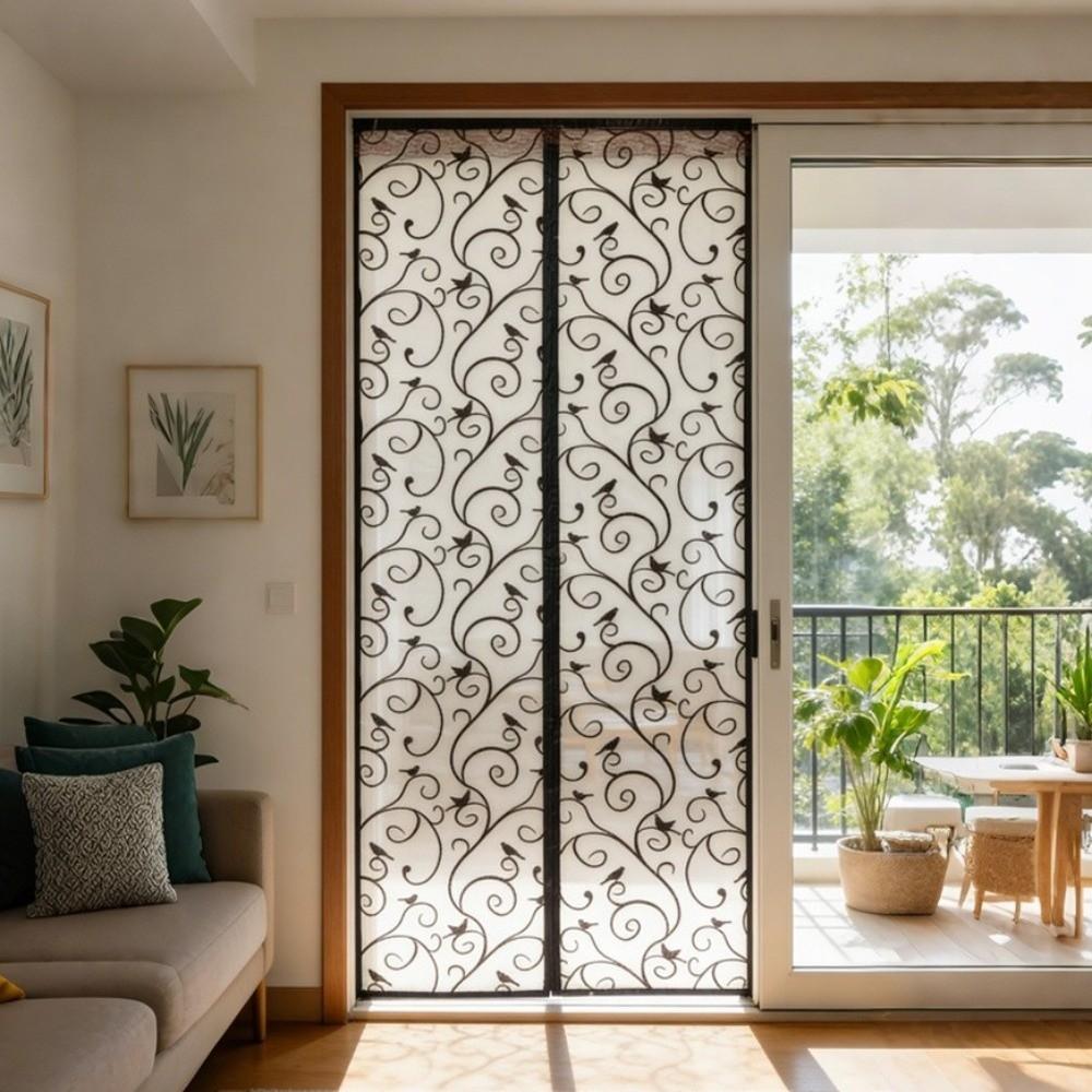 Vine Pattern Magnetic Screen Door Automatic Self-adhesive Door Curtain Mesh Door Screen  Kitchen