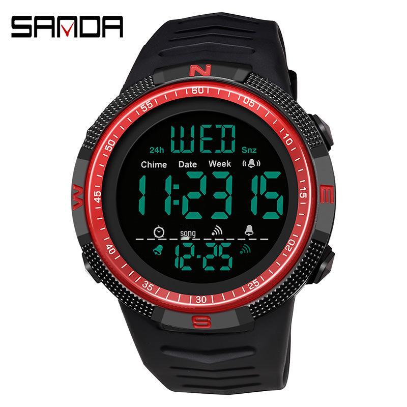 Sanda 6014 Men's Single Display Fashionable Luminous Waterproof Wristwatch for Middle School Students