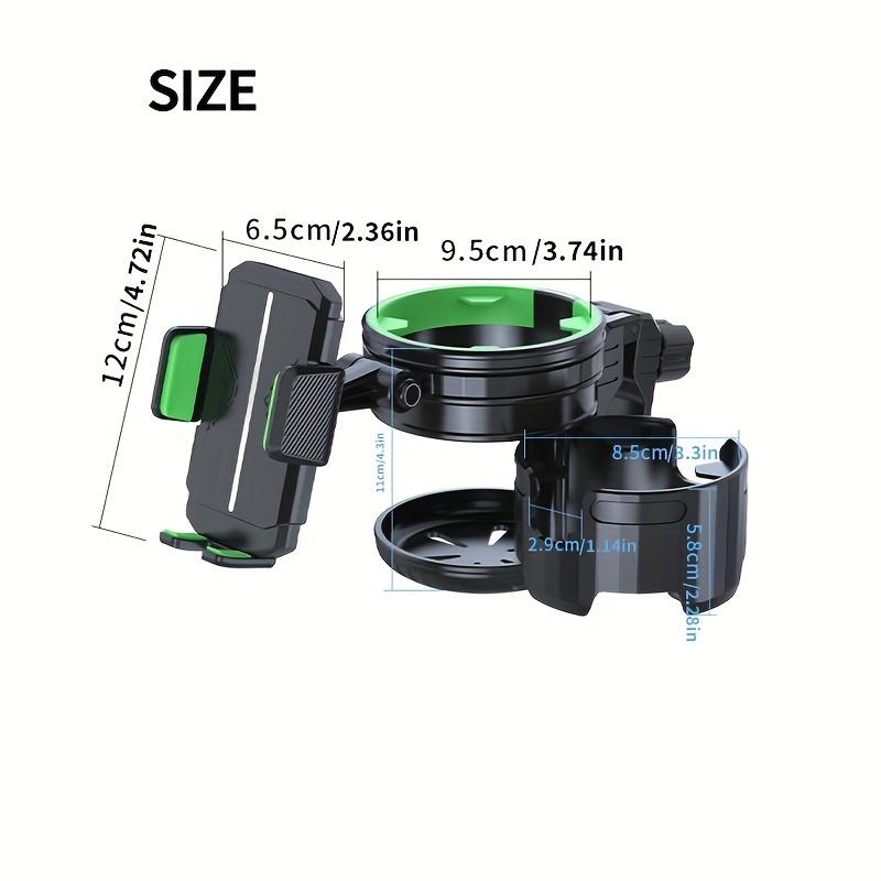 Stroller Cup Holder with Phone Stand, 3-in-1 Universal Multifunctional Drink Holder for Strollers, Walkers, Bikes & Wheelchairs