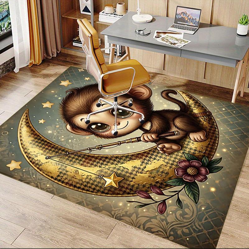 1PC Monkey Star Non-Slip Floor Carpet Compatible for Office&Living Room&Bedroom&Dining room - Soft & Pattern-G0394