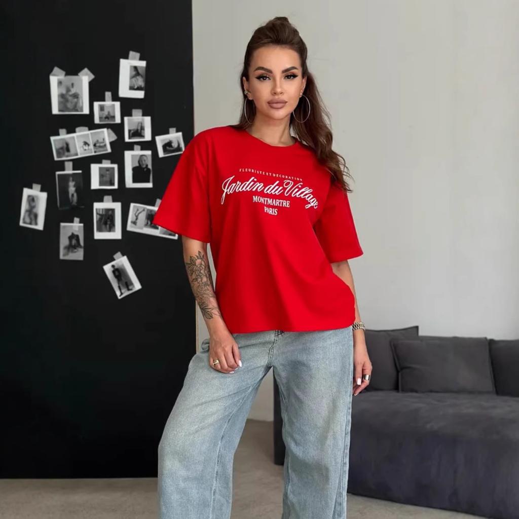 2025 Sommer reine Baumwolle Lässig übergroßes T-Shirt Damen Streetwear Harajuku Große Größe Buchstabenaufdruck Kurzarm T-Shirts für Damen weiß Y2k Oberteile