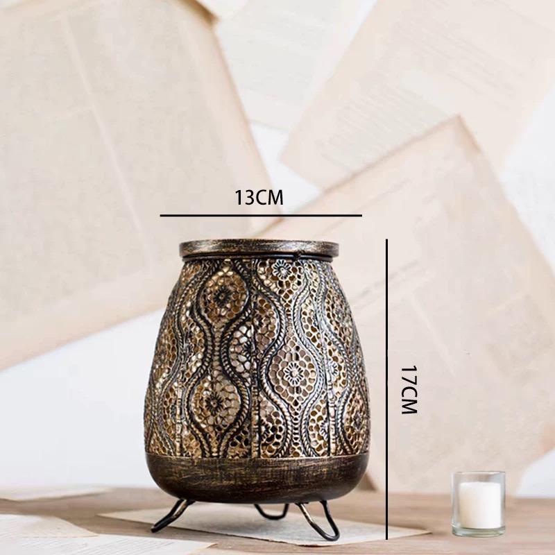 

Скандинавські вінтажні залізні/дерев яні свічники – Чорні та золоті ажурні підставки для чайних свічок для декору дому та весілля Iron A-S