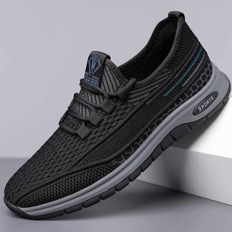 

Летняя повседневная обувь мужская летящая тканая обувь сетчатая обувь мужская полая дышащая беговая обувь обувь для путешествий 2025 38 чёрный