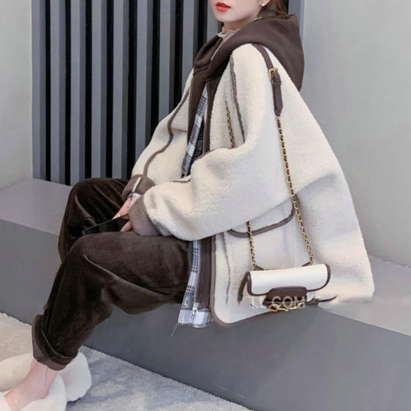 

Корейский стиль, новый ретро-дизайн, короткое пальто, осень-зима, большой размер, свободный иностранный стиль, омолаживающий кардиган, топ для женщин 2XL