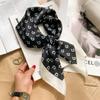 Elegant Silk-Like Square Scarf Women Korean Style Print Neck Lightweight 70x70cm Nylon Fashion Accessory