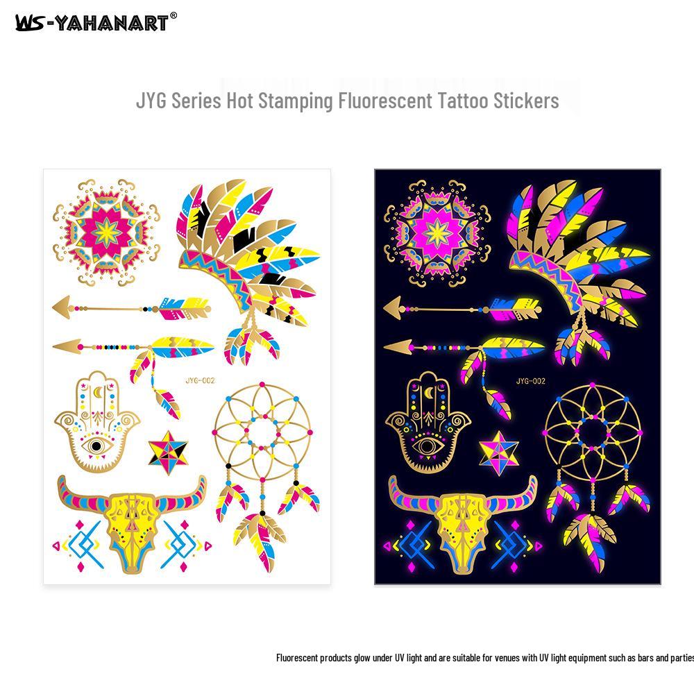 Creative Fluorescent Waterproof Full Arm and Face Tattoo Sticker