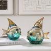 Crystal Fish Goldfish Glass Handicrafts Simulated Animal Sculptures Colorful Gradient Lijie Fish Figurine Home Decoration