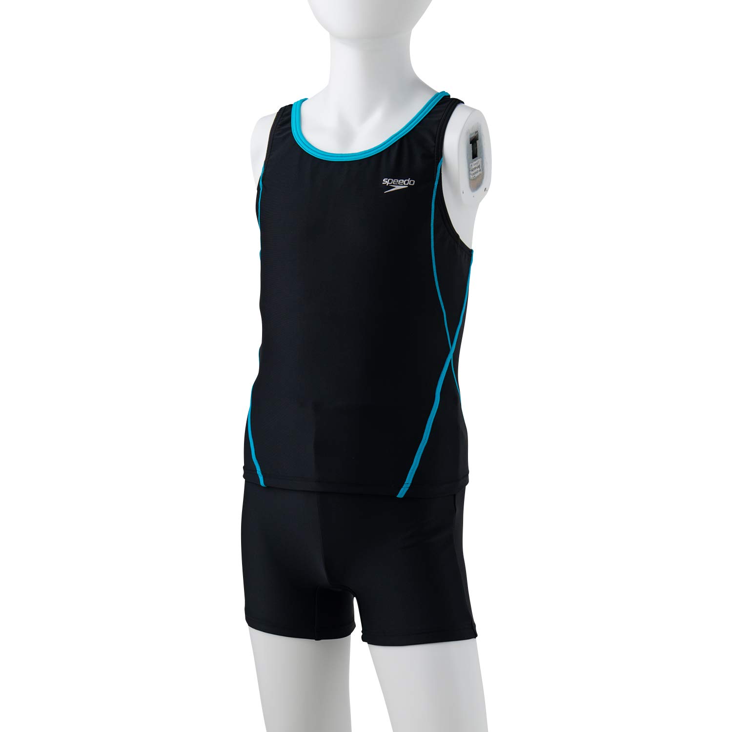 

School Swimsuit Rode Separates Separate Type for Girls SFG22015 150 [Speed] Black/Turquoise
