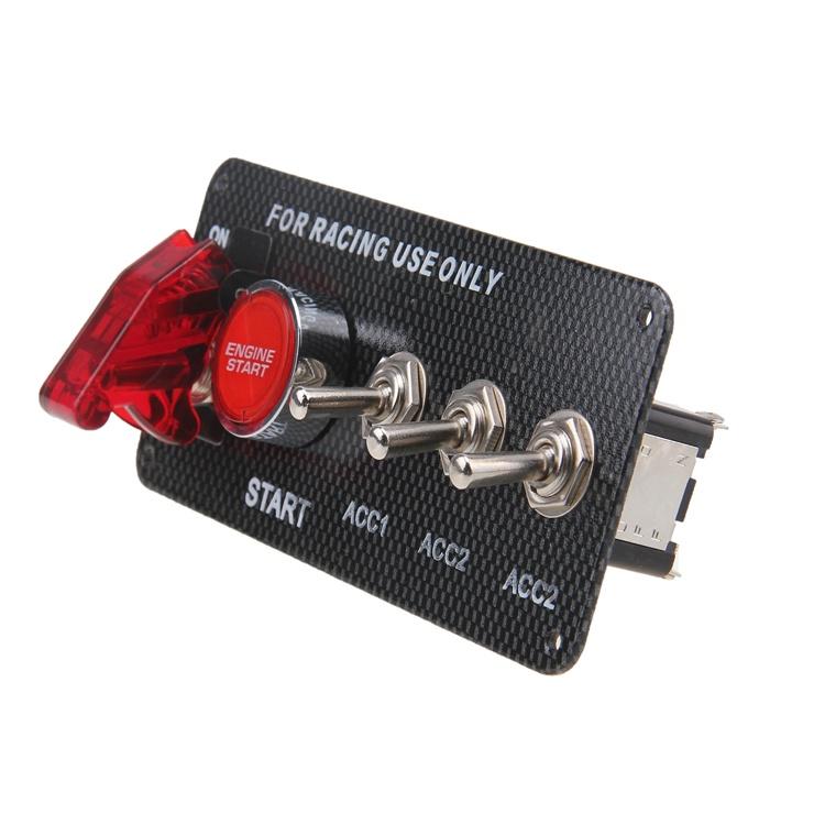 Car 12V Switch Panel Toggle Carbon Look Fit for 12V Power Speediness & Racing Cars