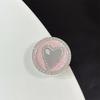 Leather Heart-Shaped Magnetic Phone Holder & Mirror with Finger Ring