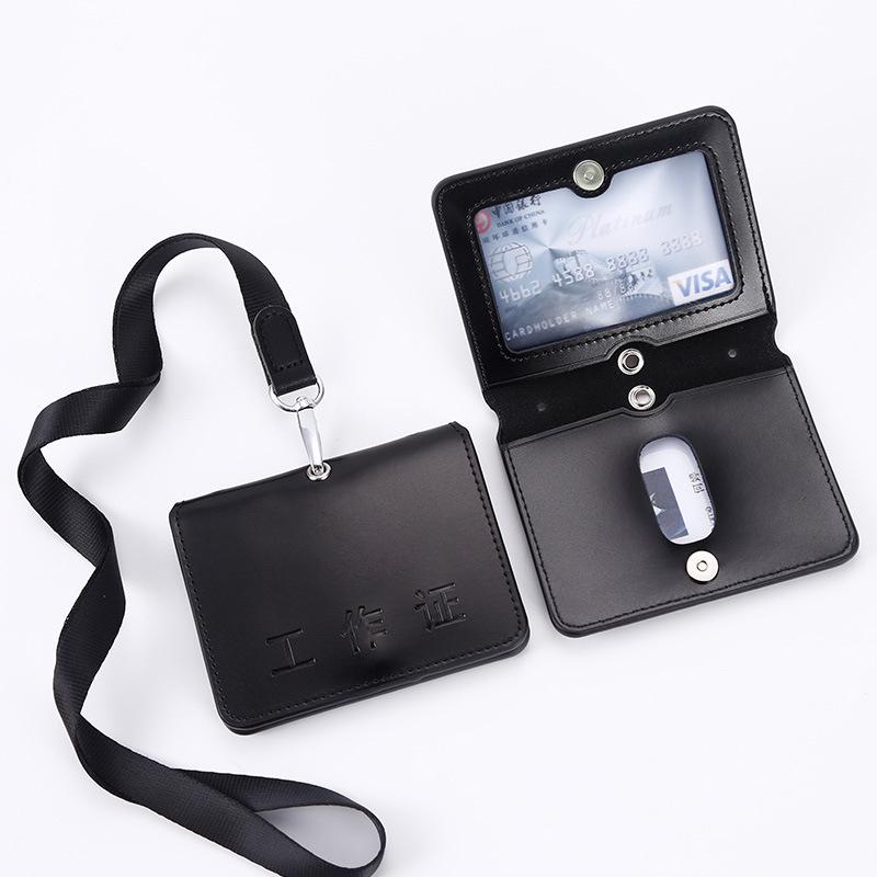 Genuine Leather Magnetic ID Card Holder and Protective Sleeve