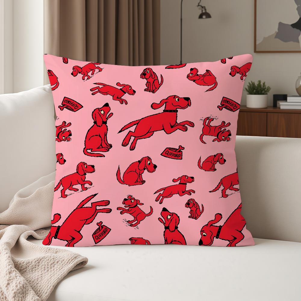 Cartoon Cclifford The Big Red Dog Pillow Case Suitable For Bedrooms Living Rooms Cars Home Decoration