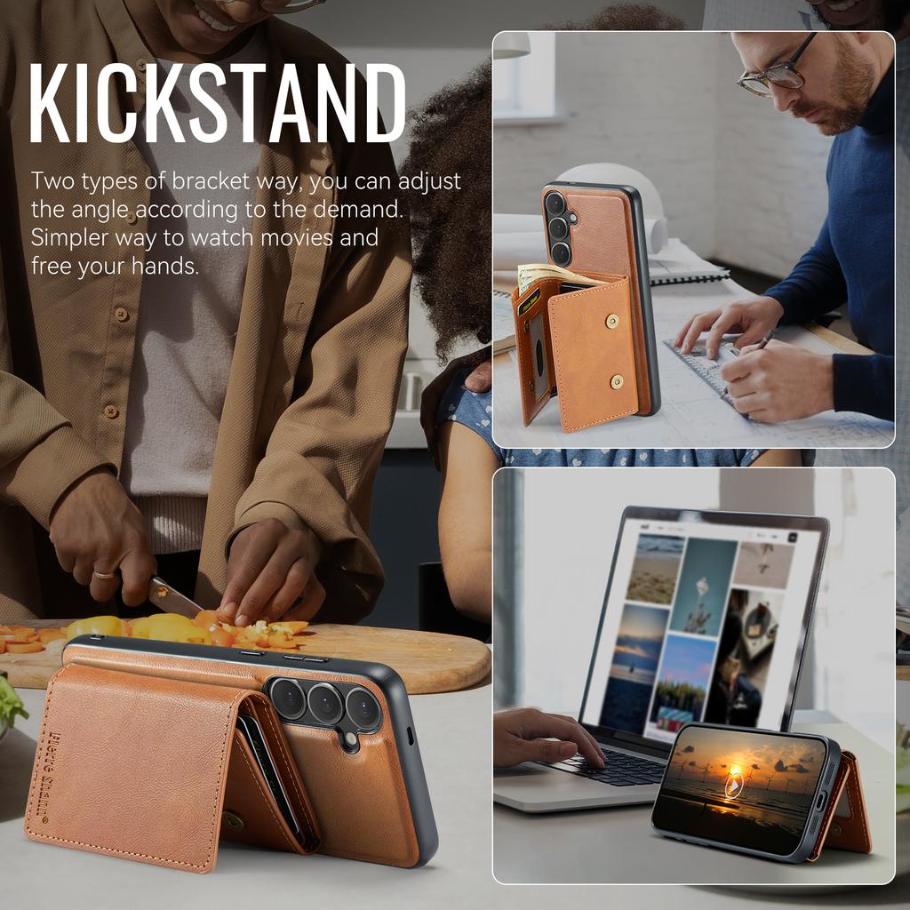 Detachable Fold Wallet Case For Samsung Galaxy S25 Edge S24 Plus S23 FE S22 Ultra For MagSafe Card Holder Cove Fundas