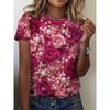 Fashion Flower Print Women's Top Casual Short Sleeve Comfortable Versatile T-Shirts Women’s