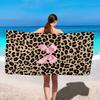 1pz Telo mare con stampa leopardata, microfibra ultrafine ad asciugatura rapida assorbente da viaggio, piscina, telo da bagno multifunzionale