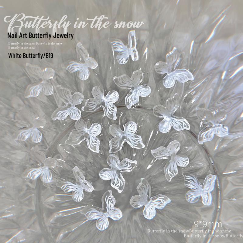 Nail Art Set: 3D Butterfly, Camellia, Pearl, Black & White Accessories