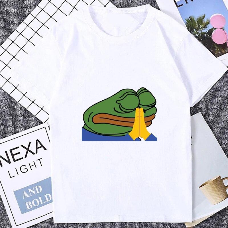 Pepe Sad Frog Emote Graphic Printed Unisex T Shirt Streetwear Hipster Harajuku Style Women Tshirt Loose Casual Fashion Soft Unisex Tee