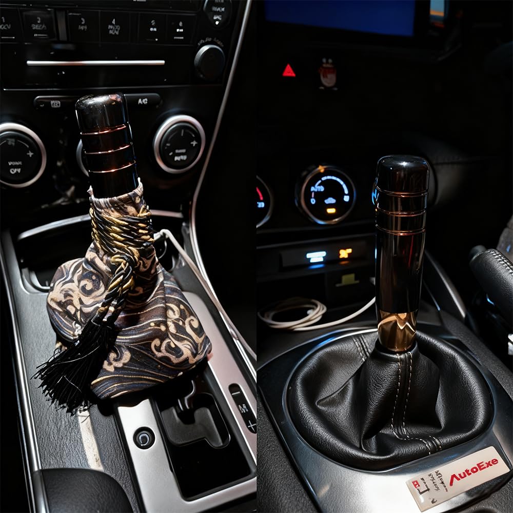 DFsucces Shift Knob, 5.1 inches (130 mm), Aluminum Alloy, Titanium Color, Mirror Finish, M8