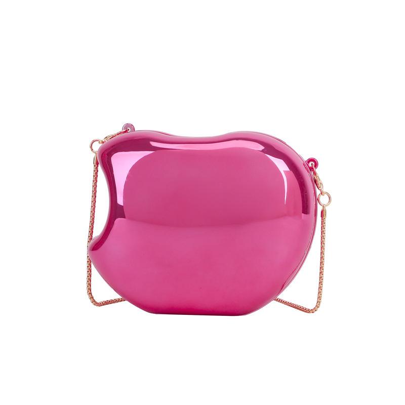 Mini Version Fashion Gold Metal Closure Apple-shaped Clutch Bag Women's Evening Wedding Party Chain Crossbody Bag Shoulder Bag