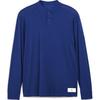 Letter Casual Long Sleeve Polo Shirt Unisex Tops Blue IB4796