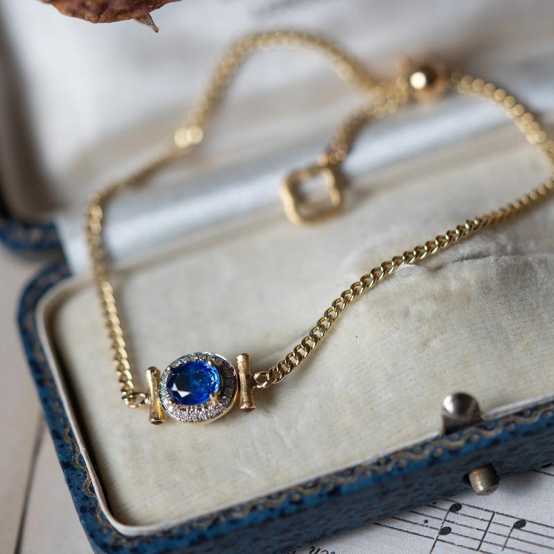 Inspired Design  Inlaid Blue Gem Cuban Chain Jewelry Sets Fashionable And Exquisite Necklace Jewelry Bracelet For Women