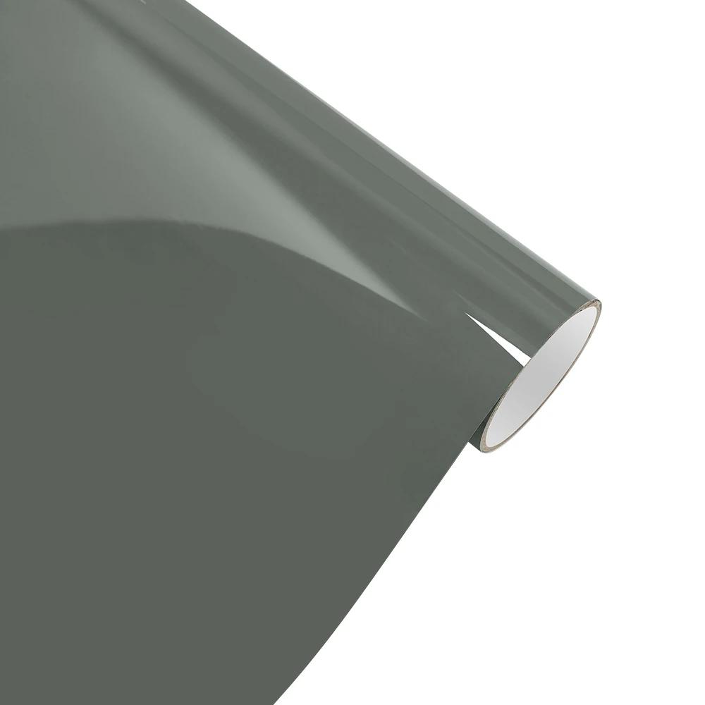 High Glossy PET Nardo Grey Vinyl Wrap Film Waterproof Car Sticker Body Decor Self-Adhesive Decal Auto Motorcycle DIY Accessories