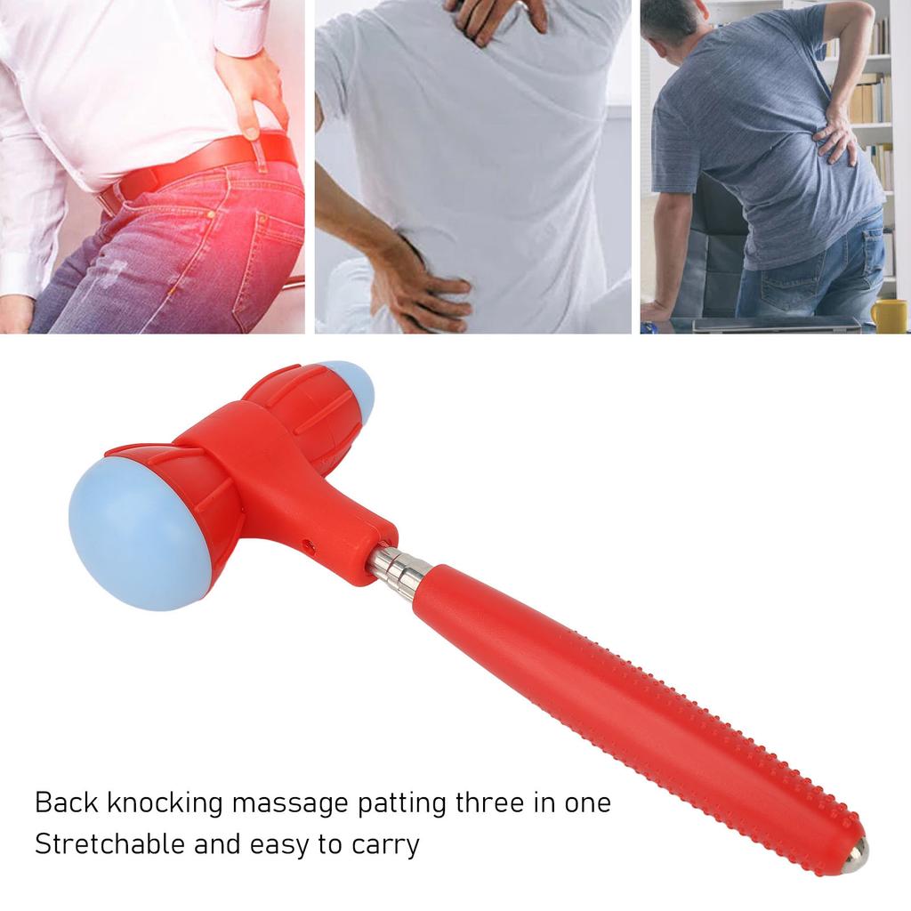Retractable Massage Hammer Bendable Ergonomic Design Low Noise Double End Massager Tool Hammer for Shoulders Back Arms