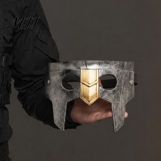 Warrior Role Play Mask Halloween Medieval Armor Mask, Cosplay for Party, Vintage Helmet Wide Field of View Style Masquerade Prop Comic Con Party