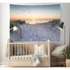TUGCAY Ocean Beach Tapestry Sunset Seabird Seaside with Grass Wall Hanging Tapestries Nature Landscape Tapestry for Bedroom Living Room Dorm Decor,