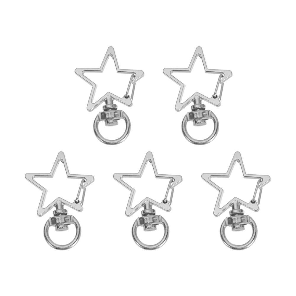 

5pcs Metal Key Pendant Key Ring DIY Keychain Lobster Lobster Clasp Hooks Trigger Clips Buckles Snap Hook