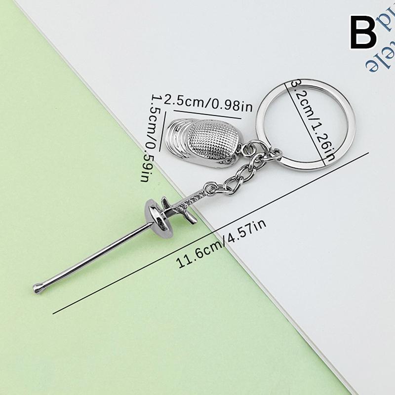 Metal Fencing Keychain Games Souvenirs Decoration Pendant Handbag Charm Car Key Ring Bag Purse Pednant Fencing Sport Fans