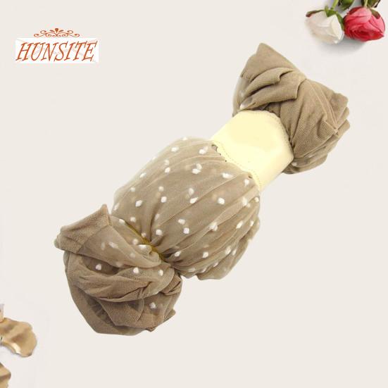 10 Pairs Women Summer Socks Dot Print See-through Mesh Ultra Thin Elastic Sweat Absorption Anti-slip Contrast Color Lady Mid Tube Socks Footwear