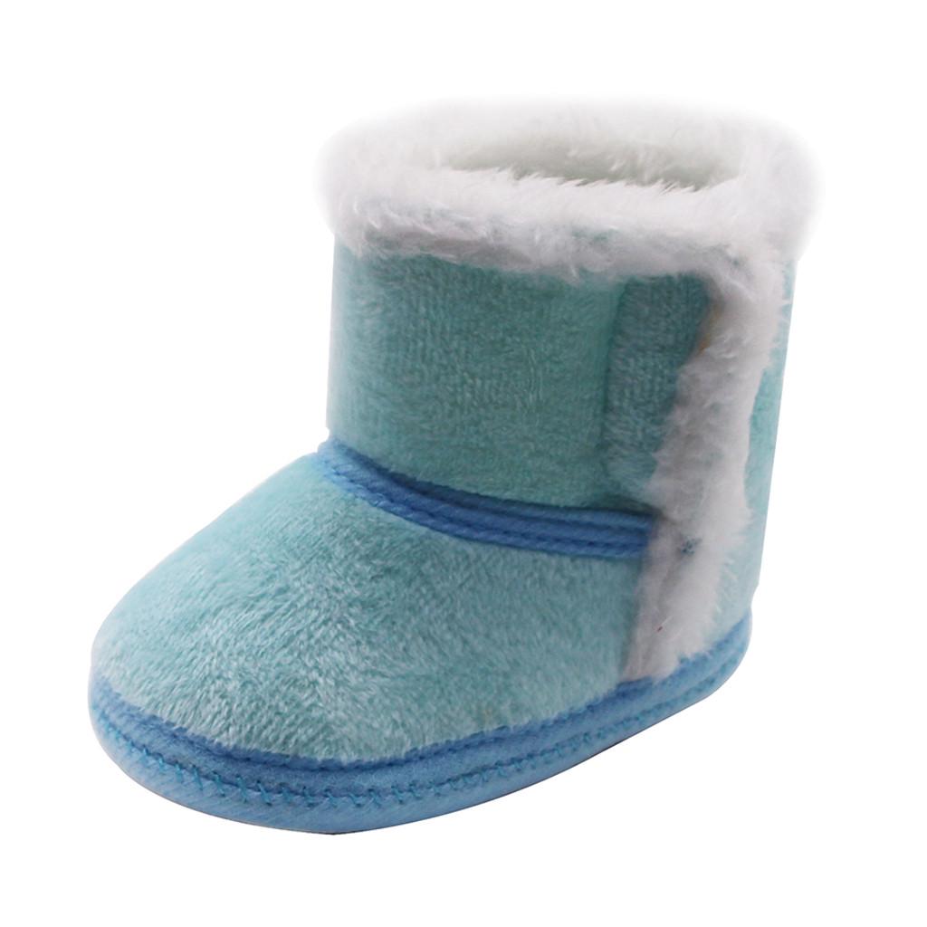 Infant Newborn Baby Girls Cashmere Plush Winter Boots Bandage Warm Shoes