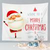 Merry Christmas Cute Santa Claus Tapestry Large Fabric Wall Tapestry Home Living Room Bedroom Background Decor Beach Blanket