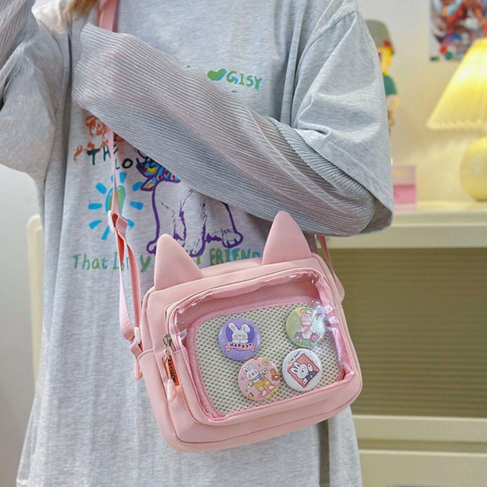 Y2k Transparent Itabag Nylon Small Square Bag Fashion JK Shoulder Bag  Daily