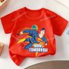 Anime Super Man Summer T Shirt Supermans Short Sleeve Tee Cartoon Print Boy Girl Clothes O Neck Casual Children Cotton Tops